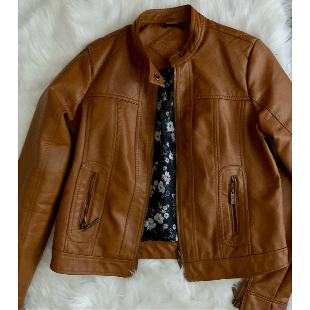 Brown Faux Leather Jacket💜